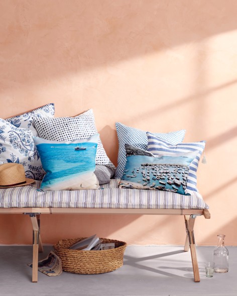Printed photo fabrics that are sewn into pillows
