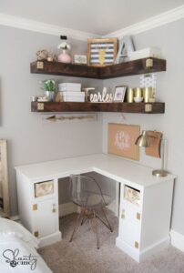 Floating shelves are a great organization solution