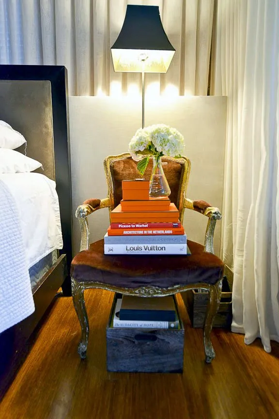A nice to use a chair as a nightstand