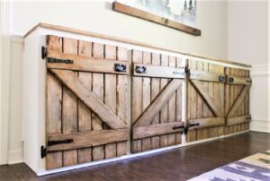 Recycled barnwood kitchen cabinet doors