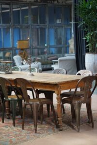 Old chairs and table in a patio