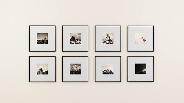 A gallery of photos hung on a wall