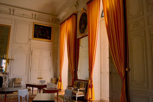 Budget drapes in a royal living room